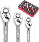 TOMMARS Stubby Ratchet Set, 1/4", 3