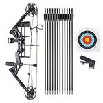 AW Compound Bow Kit 70 Lbs Draw Weight for Adult Professional Hunting Target Practice Arrow Archery Hunting Shooting, Black