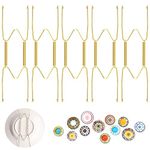 5 Pack Invisible Wall Plate Hangers Wire Expandable Dish Holders, 8 Inch Gold Steel Decorative Wire Plate Display Hangers Holders Compatible for 7.5" to 8.8" Decorative Tray Dish Antique Plates