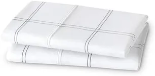 Bare Home Microfiber Pillow Cases - King Size Set of 2 - Cooling Pillowcases - Double Brushed - Pillowcases 2 Pack - Easy Care (King, Modern Plaid - White/Grey)