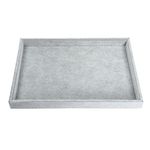 Evilandat Grey Velvet Jewelry Tray Showcase Box Storage Case Organizer Cufflinks Holder 35 x 25 x 4 cm