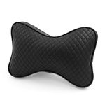 Generic Car Zip Closure Neck Rest Headrest Massage Pillow Cushion Black