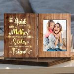 Aunt Gifts from Niece, Mothers Day Gifts for Aunt, Aunt Picture Frame Best Auntie Ever Gift, Aunt Birthday Gifts from Nephew, Brown Glowing 4x6 Picture Frame for Wall and Tabletop