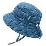 Jan & Jul Summer Bucket Sun-Hat for Baby Boy Girl with Strap (S: 0-6 Months, Shark)