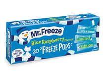 Mr Freeze Ice Pops - Naturally Flavoured Ice Lollies - Blue Raspberry Flavour Vegan Friendly Freeze Pops, 20 x 45 ml