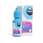 Blink Intensive Plus Liquid Gel Eye Drops - Relief From Dry Eyes - Instant and Long-Lasting Lubricating Eye Drops with Hyaluronic Acid, Suitable for Use with Contact Lenses, Refreshing Eye Drops,10 ml