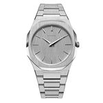 D1 Milano Stainless Steel White Dial Analogue Watch for Men - Utbj23, Silver Band