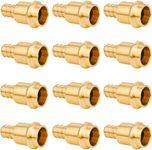 WHK 12 Pack 1/2" Press Propress x 1/2" PEX Adapter Crimp Fittings Brass Coupling Connect from Cooper to Pex B Pipe（Lead-Free,pro press copper to pex adapter 1/2)