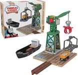 Thomas & Friends Wooden Railway Toy Train Set Brendam Docks Wood Playset with Cranky The Crane for Preschool Kids Ages 3+ Years