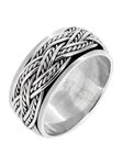 Treasure Bay MENS 10MM Wide Celtic Knot Braid 925 Sterling Silver Spinner/Spinning/Spin Band Ring Size: (Z+1)