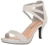 Bella Vita Women's Everly Heeled Sandal, Silver Glitter, 9.5