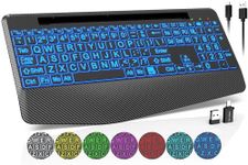 Wireless Keyboard with 7 Colored Ba