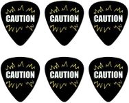 Caution Warning Novelty Guitar Picks Medium Gauge - Set of 6