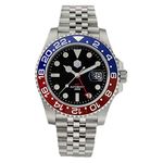 San Martin SN015G GMT Diver Men Automatic Mechanical Watches 120 Clicks Ceramic Bezel Sapphire Glass Luxury Stainless Steel Wristwatch (Color 1)