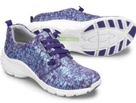 Nurse Mates Align Velocity Shoes | Ergonomic Orthotic Insole | Leather Oxford | Stability and Support Comfort | Slip Resistant, Purple Metallic Crackle, 6