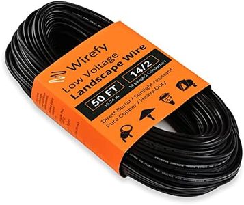 Wirefy 14/2 Low Voltage Landscape Lighting Copper Wire - 14-Gauge 2-Conductor 50 Feet | Low-Voltage Wire | Low Voltage Wiring | Low Voltage Wire 14/2 | Landscape Wire 14 2