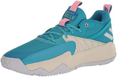 adidas Unisex-Adult Dame Extply 2 Basketball Shoe, Signal Cyan/White/Shock Cyan, 9 Women/9 Men