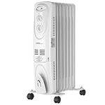 LIVINGbasics Oil Filled Radiator Heater 1500W, Portable Electric Space Heater, Full Room Quiet, Adjustable Thermostat, Overheat Protection, 3-Heat Settings, Energy Saving