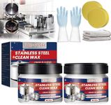 Magical Nano-Technology Stainless Steel Cleaning Paste-Surface Safe, No Residue, 100g Stainless Steel Clean Wax, Stainless Steel Cleaner and Polish, Easy to Use (2Pcs)