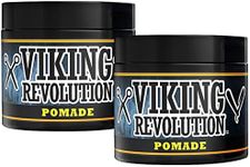 Viking Revolution Pomade for Men 4oz - Firm Strong Hold & High Shine for Classic Styling - Water Based & Easy to Wash Out (2 Pack)