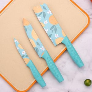upsimples Set of 3 Stainless Steel Kitchen Knife Set | High-Carbon Stainless Steel Kitchen Knife |Vegetable Knife| Chef Knife| Sharp Edge Cutting Chef Knifes for Chopping Vegetables, Fruits (Blue)