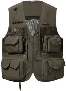 BASSDASH Men's Women's Utility Fishing Cargo Vest Outdoor Safari Photography Work Vest with Multi Pockets Mesh Back FV14