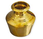 Mahi Store Mahi Pure Brass Ghada/Water Pot/Kudam/Handi (Gold) Kudam, Pooja Kalash For Ceremonies. Colour Golden Sturdy Perfectly Fit In Your Home Kitchen, Hotel, Restaurant | Brass Utensils 3 Liter