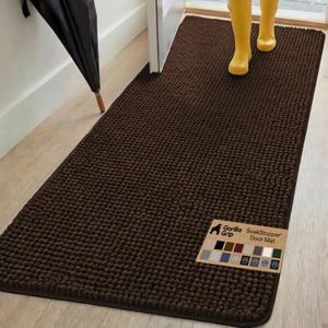 GORILLA GRIP Dog Doormat, Absorbent Doormats for Muddy Dogs Paws, 70x24 Machine Washable Soakstopper Rugs, Cleaner Floors, US Designed Pet Bed Door Mat, Indoor Entrance Pets Rug, Brown