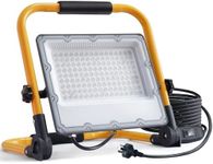 MEEKBOS 100W LED Work Light with Switch and 4M Cable, 10000LM Construction Light, 700W Equivalent 6500K Portable Working Lights with Stand, IP66 Waterproof Job Site Light for Construction Site