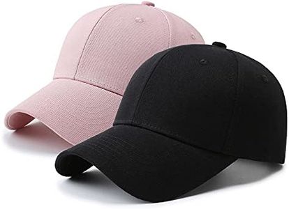 PFFY 2 Packs Baseball Cap Golf Dad Hat for Men and Women, Black+Pink, One Size