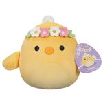 Original Squishmallows 7.5-Inch - Easter Squishmallows - Triston the Yellow Chick with Flower Headband