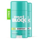 SweatBlock Deodorant & Antiperspirant Solid for Men and Women, Regular Strength Sweat & Odor Protection, Coastal Fresh Fragrance, Easy, Clean, Smooth Glide - (2-Pack)