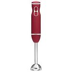 Chefman Immersion Blender, 800W Hand Blender with Stainless Steel Blades, Powerful Electric Ice Crushing 2-speed Control Handheld Food Mixer, Purées, Smoothies, Shakes, Sauces & Soups, Red