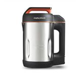 Morphy Richards Soup Maker, 1.6L Dual Programme, Serrator Blade, Easy Clean, Keep Warm, LED Countdown, Add to Function, Detachable Power Cord, Stainless Steel, 501022