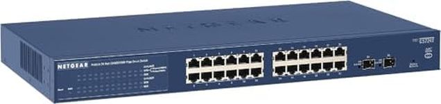 NETGEAR 24-Port Gigabit Ethernet Smart Managed Pro Switch (GS724Tv4) - with 2 x 1G SFP, Desktop/Rackmount, and ProSAFE Lifetime Protection