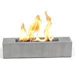 BACOENG Tabletop Fire Pit, Mini Bioethanol Fireplace Portable Concrete, Table Top Fire Bowl for Indoor and Outdoor Use, Gray, 38 x 8.5 x 8.5 cm