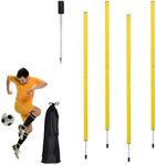 Frebuta 4PCS Soccer Agility Poles Yellow Sports Coaching Sticks for Soccer Football Training Athletic Equipment Agility Training Pole