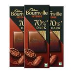 Cadbury Bournville Rich Cocoa 70% Dark Chocolate Bar, 3 x 80 grams