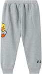 B.Duck Boys Girls Sweatpants with Pockets Cute Cartoon Duck Graphic Printed Athletic Elastic Waist Joggers Pants for Toddler to Big Kids Grey Size 5-6 Years