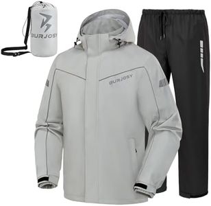 Rain Suit for Men, Packable Waterproof Rain Jacket & Pants, Reflective Raincoat Rain Gear for Outdoor Golf Hiking Fishing