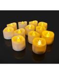 TobeBright LED Battery Tealight Candles with Timer, 12 pcs, Electric Flickering LED Tea Light, Flameless LED Candles Warm White - Christmas Halloween Easter Festival Atmosphere Lights