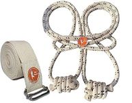 Iyengar yoga wall ropes 100% pure cotton ropes with 1 Yoga Belt