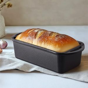 Navaris Moule a Cake - Moule Rectangulaire Patisserie en Fonte sans Couvercle 26x12x7cm - Moule Pain de Mie à Brioche Pate en Croute Gateau Foie Gras - Plat Antiadhésif Four