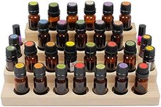 MKNZOME Wooden Essential Oil Box, 30 Slots Aromatherapy Essential Oil Carrying Case Storage Organizer Display Rack Stand Holder for Travel & Presentations