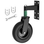 8IN Gate Wheel Fence Gate Wheels for Metal Tube Wooden Gate, 600lb Capacity 360 Degree Rotation Gate Caster Wheel,Spring Loaded Heavy Duty Gate Caster