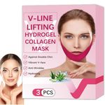 3PCS Face Lift Tape,Face Mask V-Line,Double Chin Reducer,Firming Anti-Wrinkle Mask,Hydrogel Collagen Mask With Aloe,V Lifting Chin Strap for Double Chin,Chin Lift Mask Face Tightening,Face Slimming