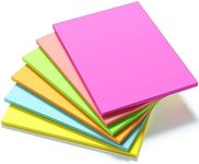 KIFZM 6 X 8 in Creative Extra Large Sticky Giant Pads,6 Brilliant Colors Assorted,203 mm x 152 mm,50 Sheets/Pad, 6 Pads for Drafts,Presentations,Workshops,Self-Adhesive Organization Tools