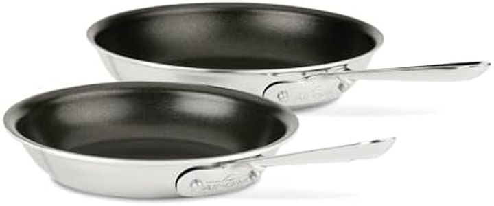All-Clad D3 Pro Nonstick Tri-Ply Stainless Steel Cookware Set, 8" & 10" Frying Pans, Oven & Broiler Safe (500°F), Induction-Ready, Works on All Cooktops, Pots and Pans Set, Black & Silver