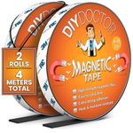 DIY Doctor - A+B Magnetic Tape for Fly Screens - 4 Metres of Strong Magnetic Strips Self Adhesive - Cut To Fit Sticky Magnetic Strip - 2m + 2m A and B Polarity - Thin Magnet Strips Self Adhesive