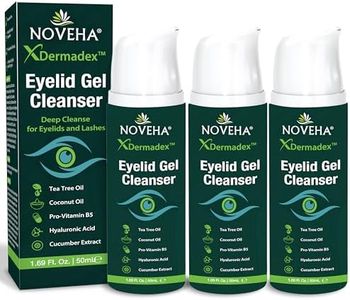 NOVEHA Eyelid & Lash Gel Cleanser with Pro-Vitamin B5, Tea Tree Oil & Hyaluronic Acid – Gentle Daily Cleansing Gel for Eyelids & Lashes – Refreshing Eye Area Care – 50mL (3 Pack)